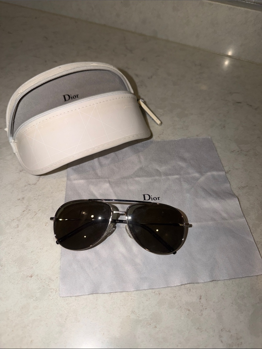 Dior kids Aviator Sunglasses in Silver with Brown Lenses